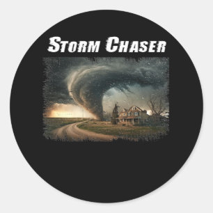 Storm Chaser Tornado Afbeelding Meteoroloog Weer Ronde Sticker