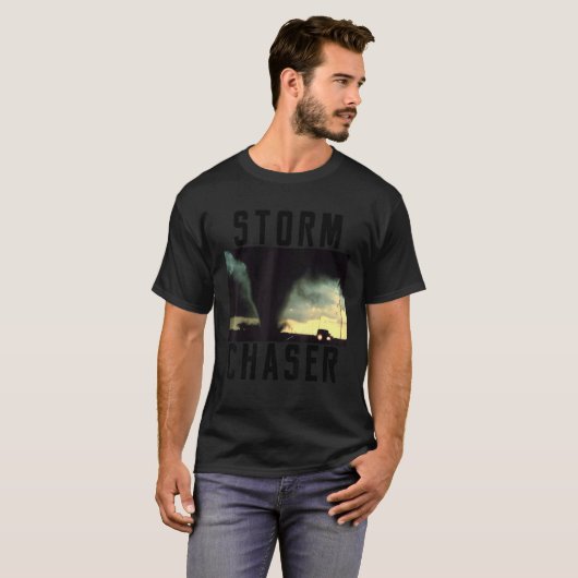 Storm Chaser Tornado Afbeelding Weer Meteoroloog T-shirt (Voorkant volledig)