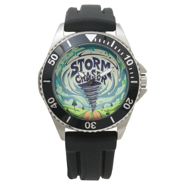 Storm Chaser Tornado Horloge (Voorkant)