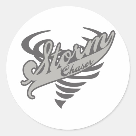 Storm Chaser Tornado Twister Logo Ronde Sticker (Voorkant)