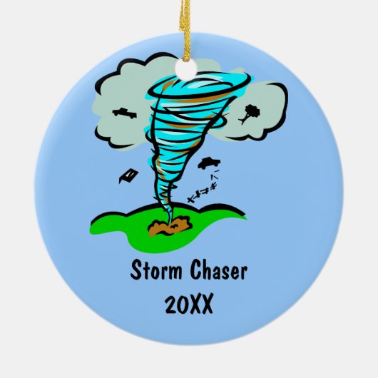 Storm Chaser Tornado Twister Weather Meteorology Keramisch Ornament (Achterkant)