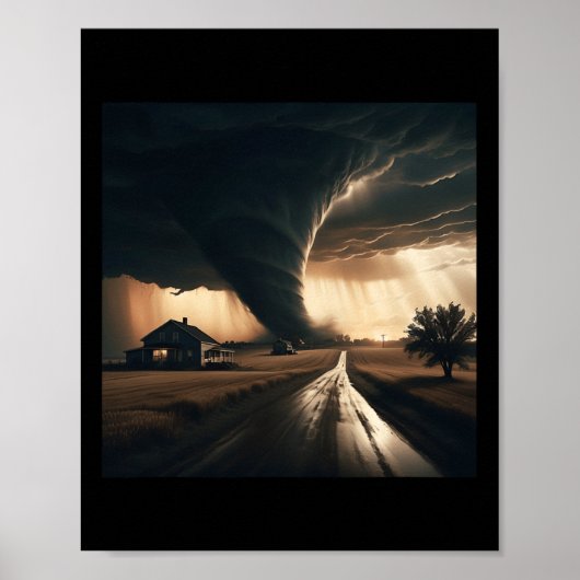 Storm Chaser Tornado Twister Weer Meteoroloog Poster (Voorkant)