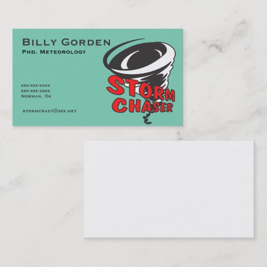 Storm Chaser Visitekaartje (Voorkant / Achterkant)