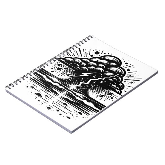 Storm Cloud and Lightning Art Notebook Notitieboek (Linkerzijde)