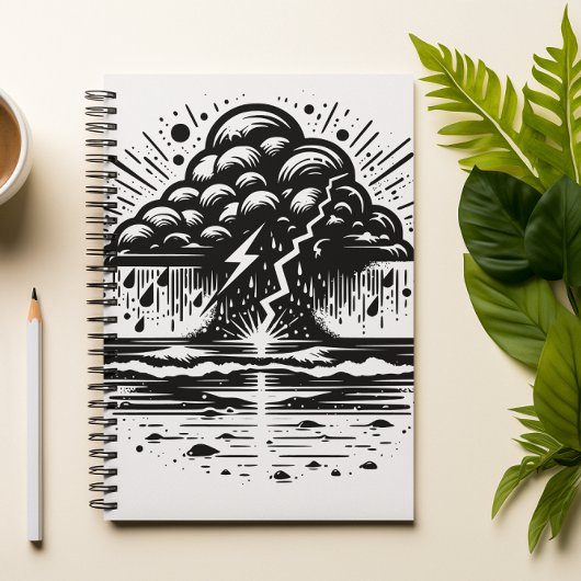 Storm Cloud and Lightning Art Notebook Notitieboek