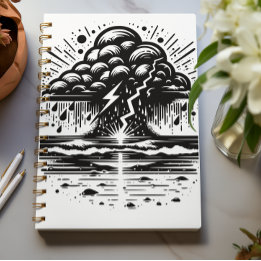 Storm Cloud and Lightning Art Notebook Notitieboek