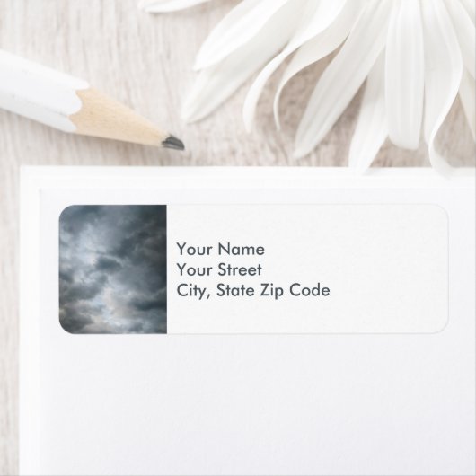 Storm Clouds Breken retouradreslabel Etiket (Insitu)