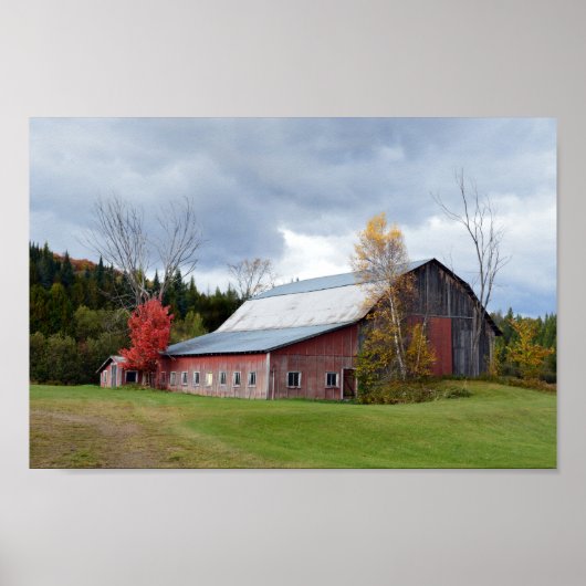 Storm Clouds over Vermont Barn Poster (Voorkant)