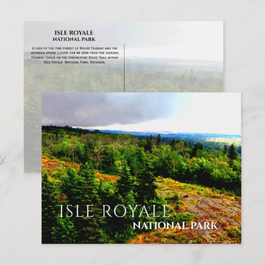 Storm Clouds, Uitzicht van Ojibway Tower Isle Roya Briefkaart (Voorkant / Achterkant)