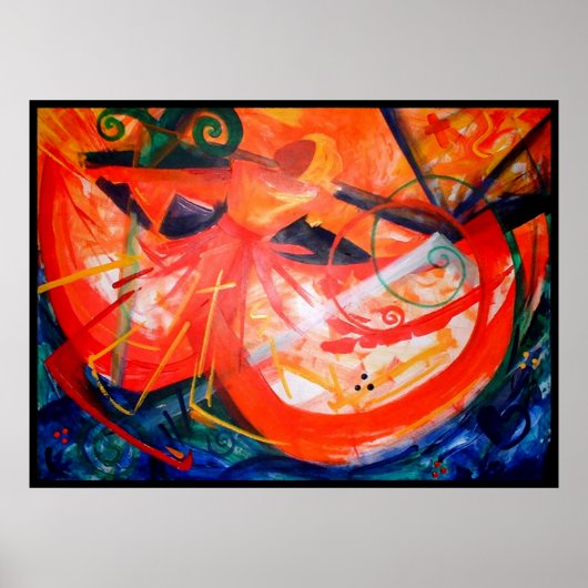 Storm danser - Haïtiaanse kunst - Zwarte kunst Poster (Voorkant)