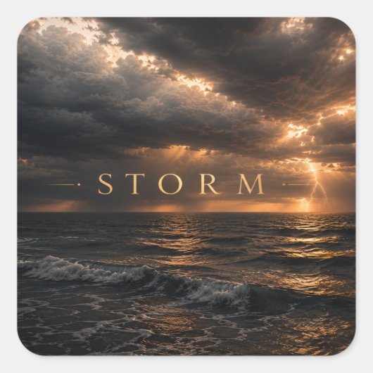 Storm - Diepe Wateren Vierkante Sticker (Voorkant)