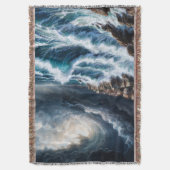 Storm door een mediterrane kust AI kunst Deken (Voorkant Verticaal)