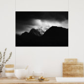 Storm en zon boven de bergen poster (Keuken)