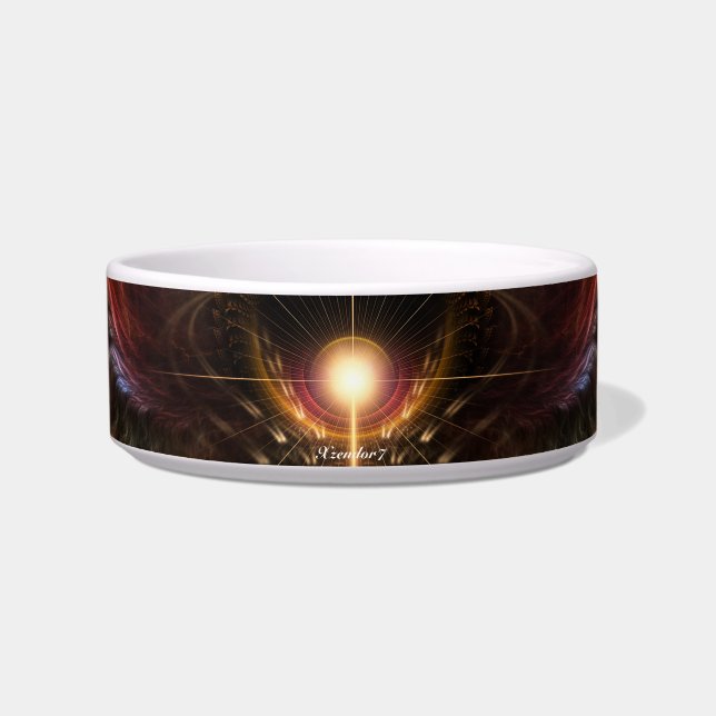 Storm fractal Art Pet Bowl Voerbakje (Voorkant)