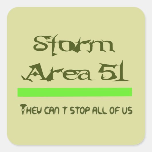 Storm Gebied 51 Vierkante Sticker (Voorkant)