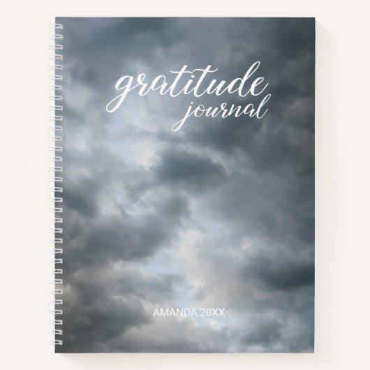 Storm Gratitude Journal Clouds Breaking met Name Notitieboek (Voorkant)