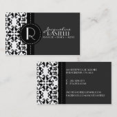 Storm Grey Estate Damask Calling Card /hu Contactkaartje (Voorkant / Achterkant)