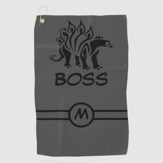 Storm Grey Stegosaurus Spiked Dinosaur Golfhanddoek (Voorkant)