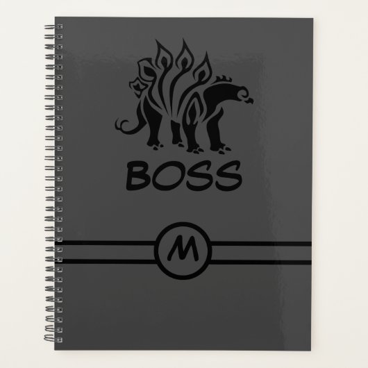 Storm Grey Stegosaurus Spiked Dinosaur Planner (Voorkant)