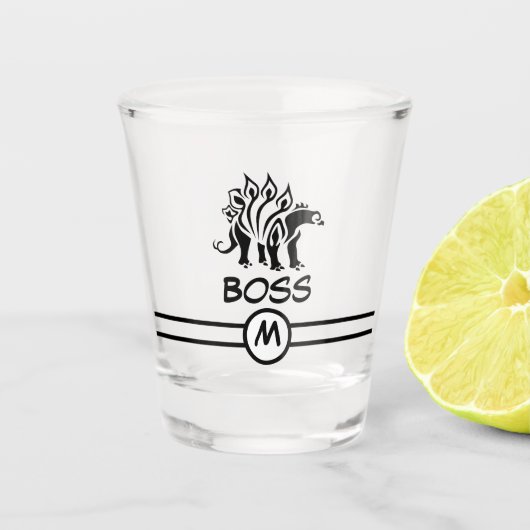 Storm Grey Stegosaurus Spiked Dinosaur Shot Glas (Voorkant)
