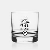 Storm Grey Stegosaurus Spiked Dinosaur Whisky Glas (Voorkant)