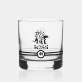 Storm Grey Stegosaurus Spiked Dinosaur Whisky Glas (Achterkant)