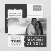 Storm Grey Sweet Beginnings Save the Date Foto Aankondigingskaart (Voorkant / Achterkant)