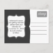 Storm Grey Sweet Beginnings Save the Date Foto Aankondigingskaart (Achterkant)