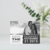 Storm Grey Sweet Beginnings Save the Date Foto Aankondigingskaart (Staand voorkant)