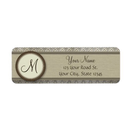 Storm grijze doezelpatroon met monogram etiket (Voorkant)