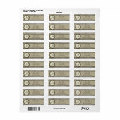 Storm grijze doezelpatroon met monogram etiket (Full Sheet)