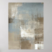 'Storm' Grijze en beige Abstract KunstPoster Afdru Poster (Voorkant)