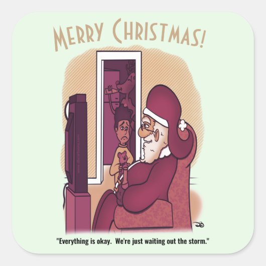 Storm grote vierkant ticker vierkante sticker (Voorkant)