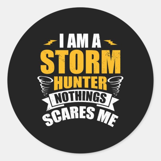 Storm Hunter Design voor Tornado Hunter Storm Spot Ronde Sticker (Voorkant)