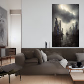 storm in de stad | AI Art Poster