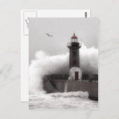 Storm in de vuurtoren briefkaart (Voorkant / Achterkant)