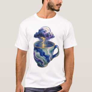 Storm in een kop Surrealistisch onweer kunst T-shirt