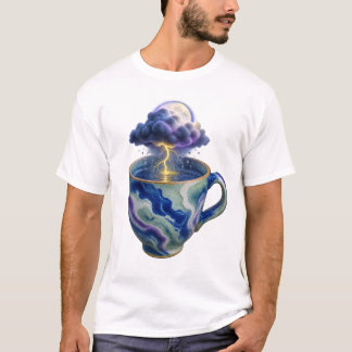 Storm in een kop Surrealistisch onweer kunst T-shirt