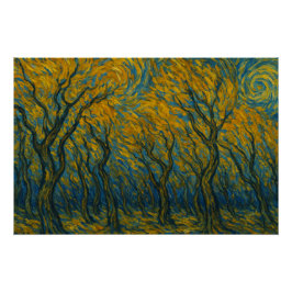 Storm in het Gouden Woud Perfect Poster