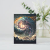 Storm in kleur op Zee - KunstBriefkaart Feestdagenkaart (Staand voorkant)