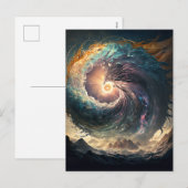 Storm in kleur op Zee - KunstBriefkaart Feestdagenkaart (Voorkant / Achterkant)