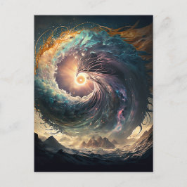 Storm in kleur op Zee - KunstBriefkaart Feestdagenkaart