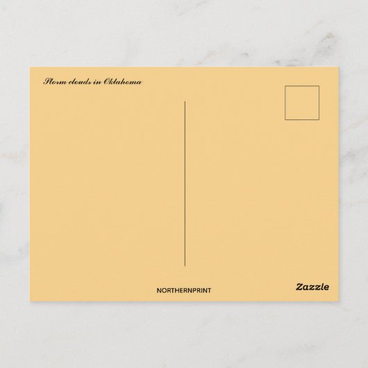 Storm in Oklahoma Briefkaart (Achterkant)