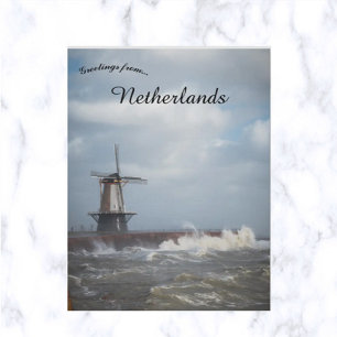 Storm in Vlissingen Nederland Briefkaart