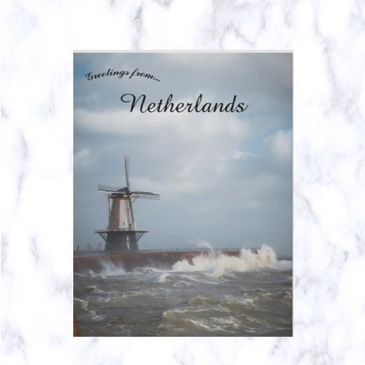 Storm in Vlissingen Nederland Briefkaart
