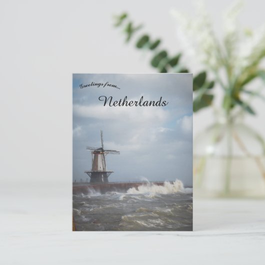 Storm in Vlissingen Nederland Briefkaart (Staand voorkant)
