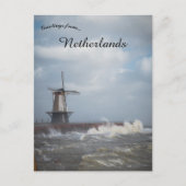 Storm in Vlissingen Nederland Briefkaart (Voorkant)