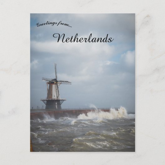 Storm in Vlissingen Nederland Briefkaart (Voorkant)
