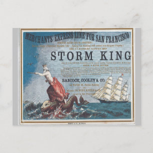 Storm King Clipper Zeilschip Briefkaart