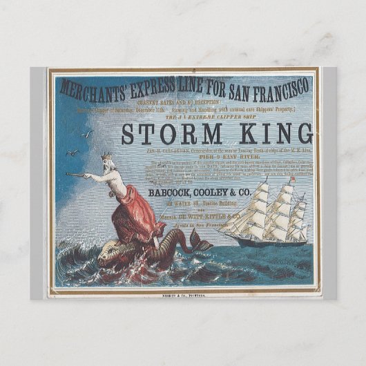 Storm King Clipper Zeilschip Briefkaart (Voorkant)